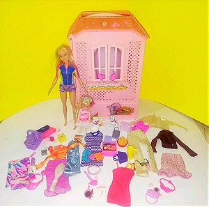 Vintage Barbie σπιτάκι βαλιτσάκι με πολλά αξεσουάρ πακετο