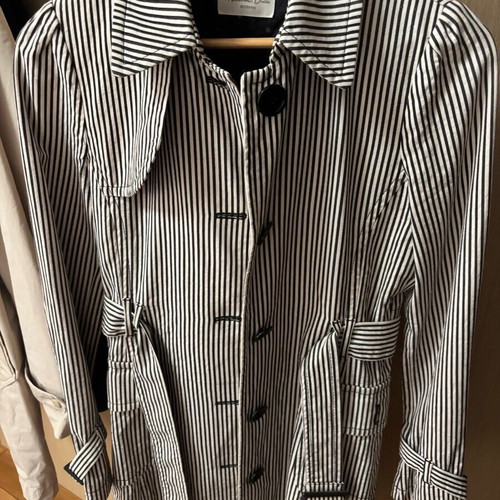 Massimo Dutti striped black and white trench coat like new, size 38