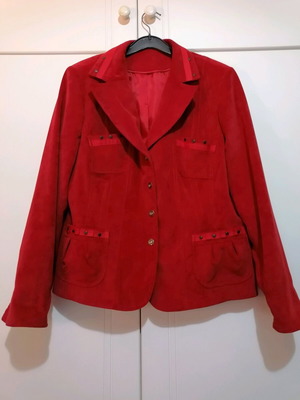 Kirsten blazer red fine corduroy size L like new