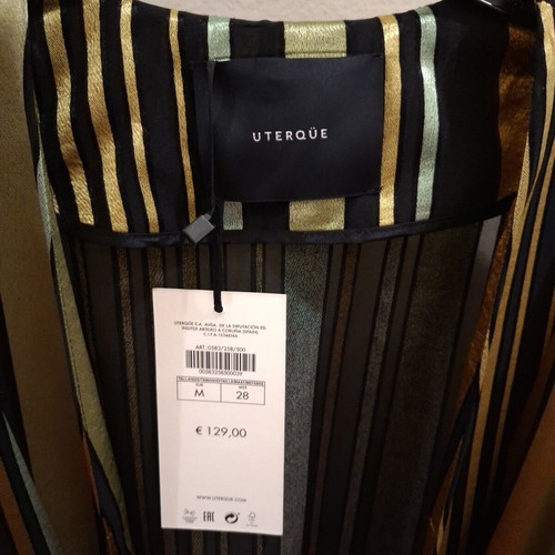 Uterque kimono and belt new, semi-transparent striped, earthy colors
