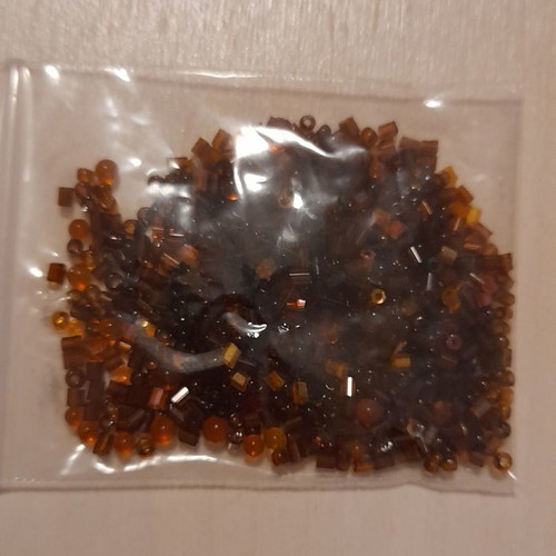 Glass seed beads brown translucent new