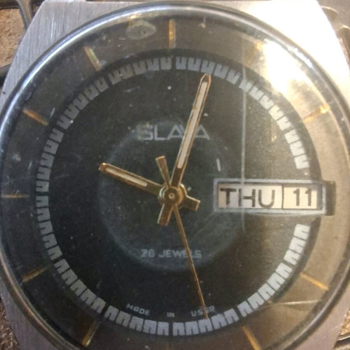 Slava automatic movement watch used, men's