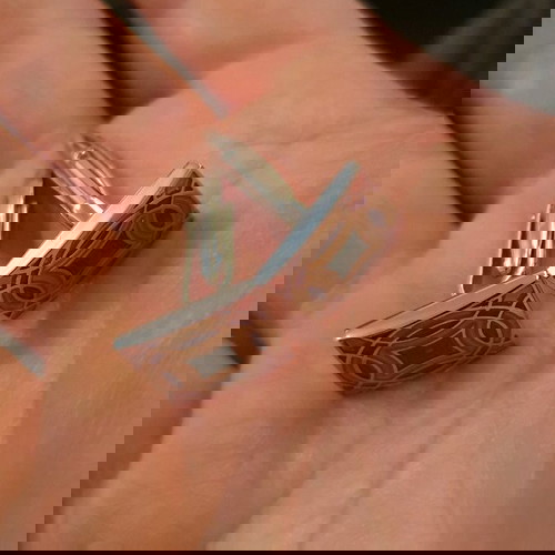 Μανικετόκουμπα Beneto Maretti vintage με ασημί χρώμα και σμάλτο, καινούργια