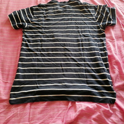 Navy & Green Men’s Short-Sleeve Striped T-Shirt Size M Like New