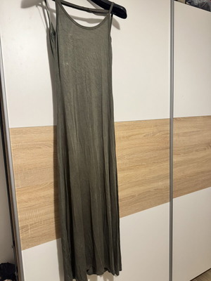 Long elastic dress green, like new, size M