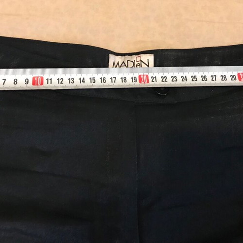 Madlen suit set used, jacket and pants, black shiny fabric