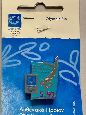 Olympic Pin Athens 2004 Limited Edition new, men's pole vault record