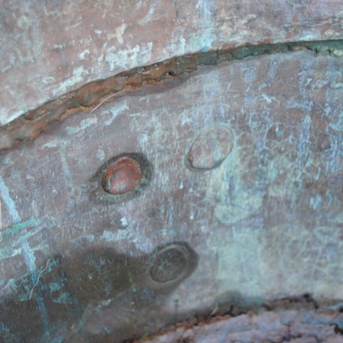 Monastic copper cauldron over 200 years old used