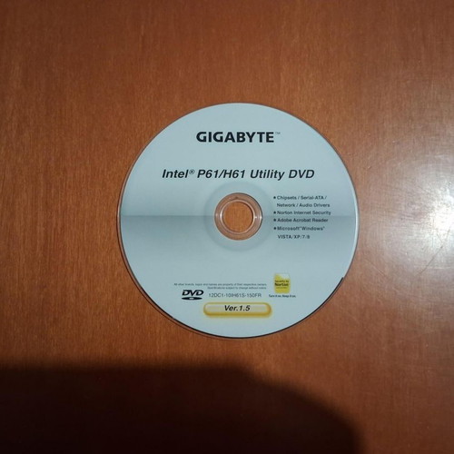 Gigabyte Intel P61/H61 Utility DVD like new, drivers and software