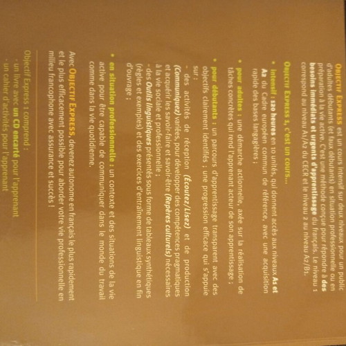 Objectif EXPRESS French book like new with CD