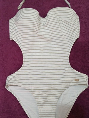 Emporio Armani women's swimsuit new, white and gold, size S