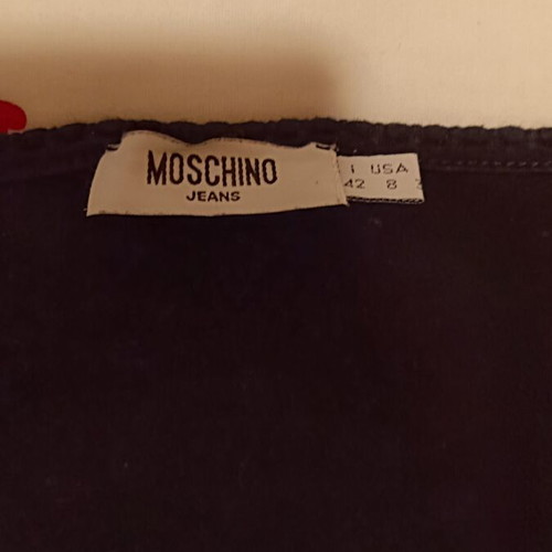 Moschino black long-sleeve cotton top like new with metal details