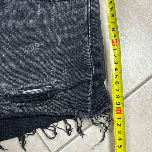 Levi's 501 Premium Black Cutoff Denim Shorts used, high rise, distressed