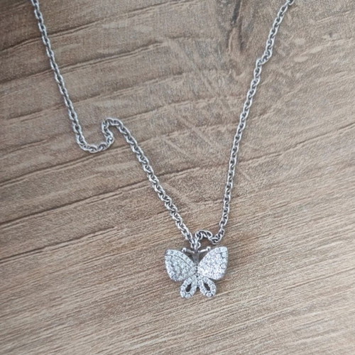 Folli Follie silver necklace with zircon, like new