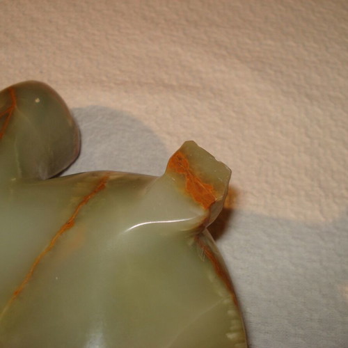 Decorative stone turtle used green brown