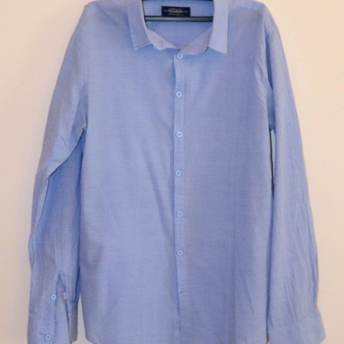 Pull&Bear men's long-sleeve shirt, light blue, size M