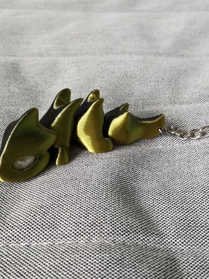 3D Dragon Keychain new, metallic green with magnet