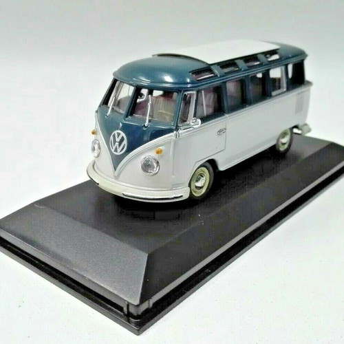 Volkswagen Bus Samba Minichamps 1:43 scale like new, gray/blue