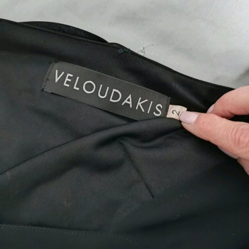 Veloudakis blouse tied at neck, like new, black, size M