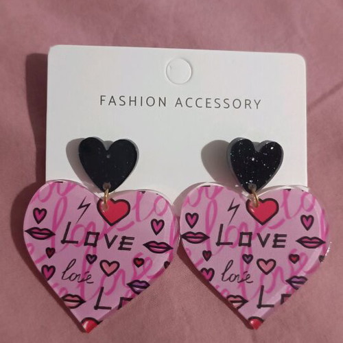 Summer plastic pink earrings new
