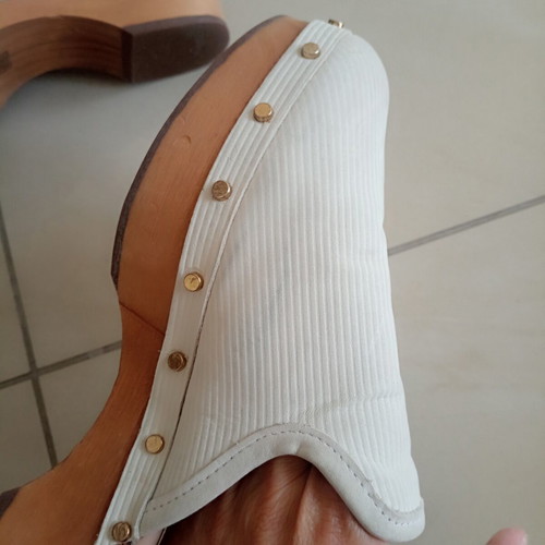 Dolce Vita Closen Clogs used, bone nubuck leather, wooden sole, size 38