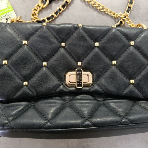 Black women's shoulder bag with gold chain new