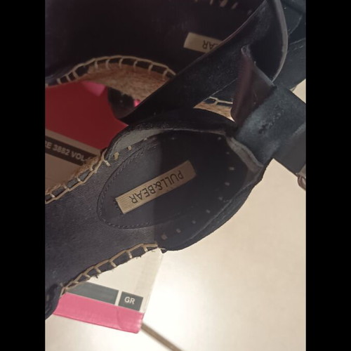 Pull & Bear black espadrilles with ankle tie