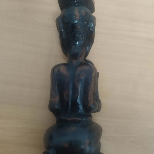 Authentic African wooden carved figurine used