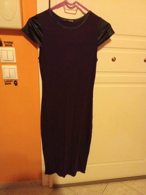 Purple elastic midi dress size S/M like new