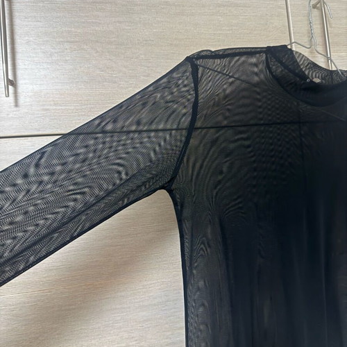 Sheer black mesh long sleeve top Decoro brand new size M
