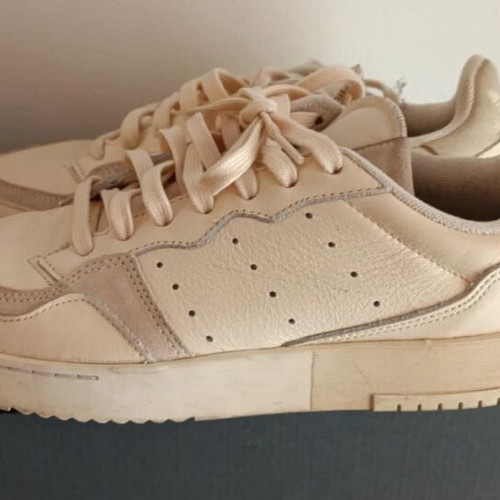Adidas Soupercourt athletic shoes used, beige, size 43.5