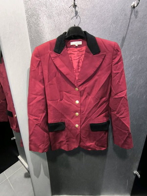 Wool jacket Artisti Italiani new, bordeaux with black details