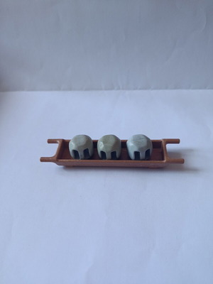 Playmobil catapult balls and transport base like new, set of 4