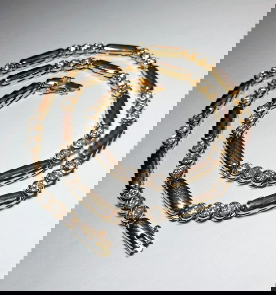 Златно колие 16ct с циркон, 45.5гр, дебелина 4мм