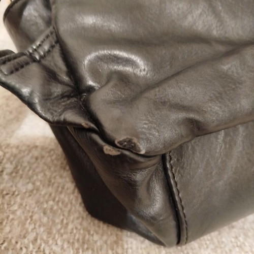 Backpack bag used, black faux leather