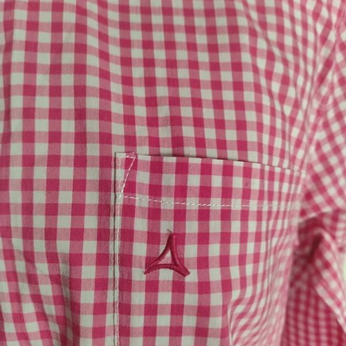 Schoeffel women's pink-white checkered shirt like new, size L/XL
