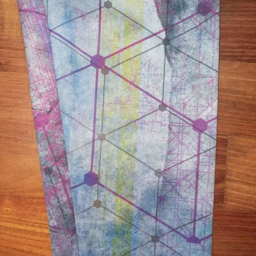 Blue printed workout leggings like new, size Medium