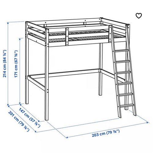 IKEA STORÅ loft bed 140x200 cm