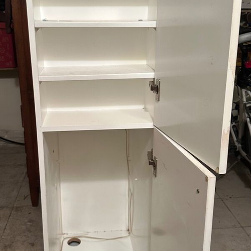Lacquered furniture with illuminated display cabinet and cupboards used