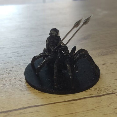 Halfling Male Ranger on Giant Spider miniature for D&D made to order