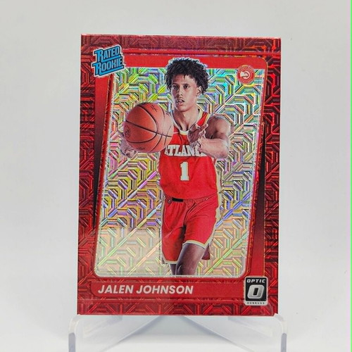 2021-22 Panini Donruss Optic Choice Jalen Johnson Red Mojo Rated Rookie card like new