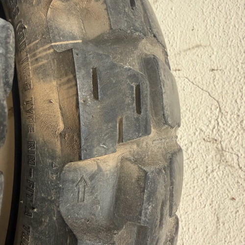 Motoz Tractionator Adventure motorcycle tires used, front 90/90-21 TT and rear 150/70B18 70Q tubeless