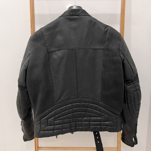 Motorcycle jacket made of calf leather used, size S, black