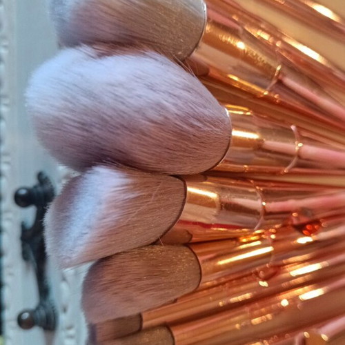 Set of 9 face brushes like new with transparent pouch