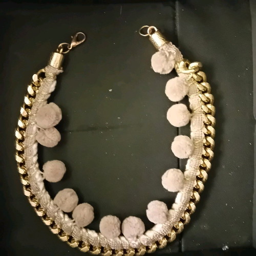 Necklace with chain and tassels like new handmade