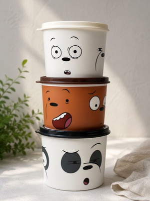 Tupperware We Bare Bears collectible set of 3 storage containers new