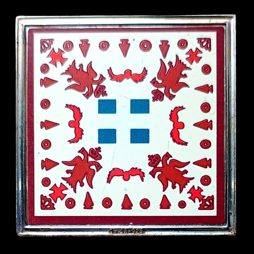 Silver bar 0.925 with colored screen print of Northern Epirus Greek flag used