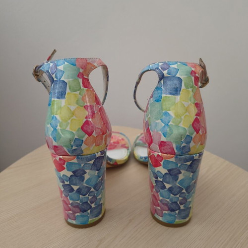Dune London sandals with colorful Marshmallow print size 41 like new
