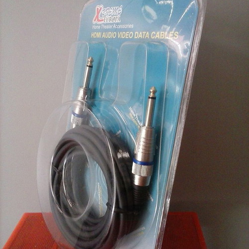 6.3mm Male Mono to 6.3mm Male Mono Audio Cable, 5m