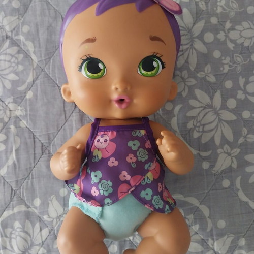 Mattel My Garden Baby doll used with purple hair and scented body